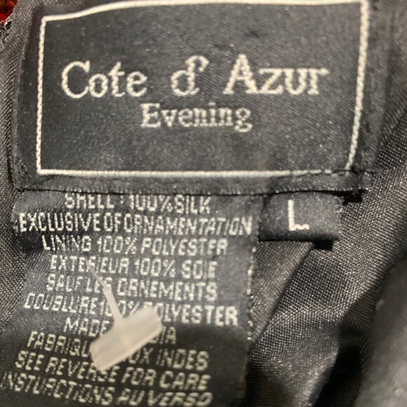 VINTAGE COTE d' AZUR SILK BEADED WAIST LENGTH SHORT SLEEVE BLOUSES SIZE L - Picture 8 of 8